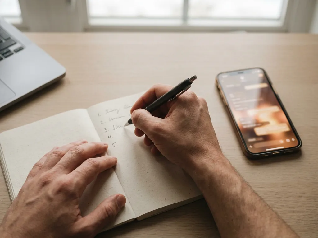 Marketer writing five brand questions to test in AI assistants